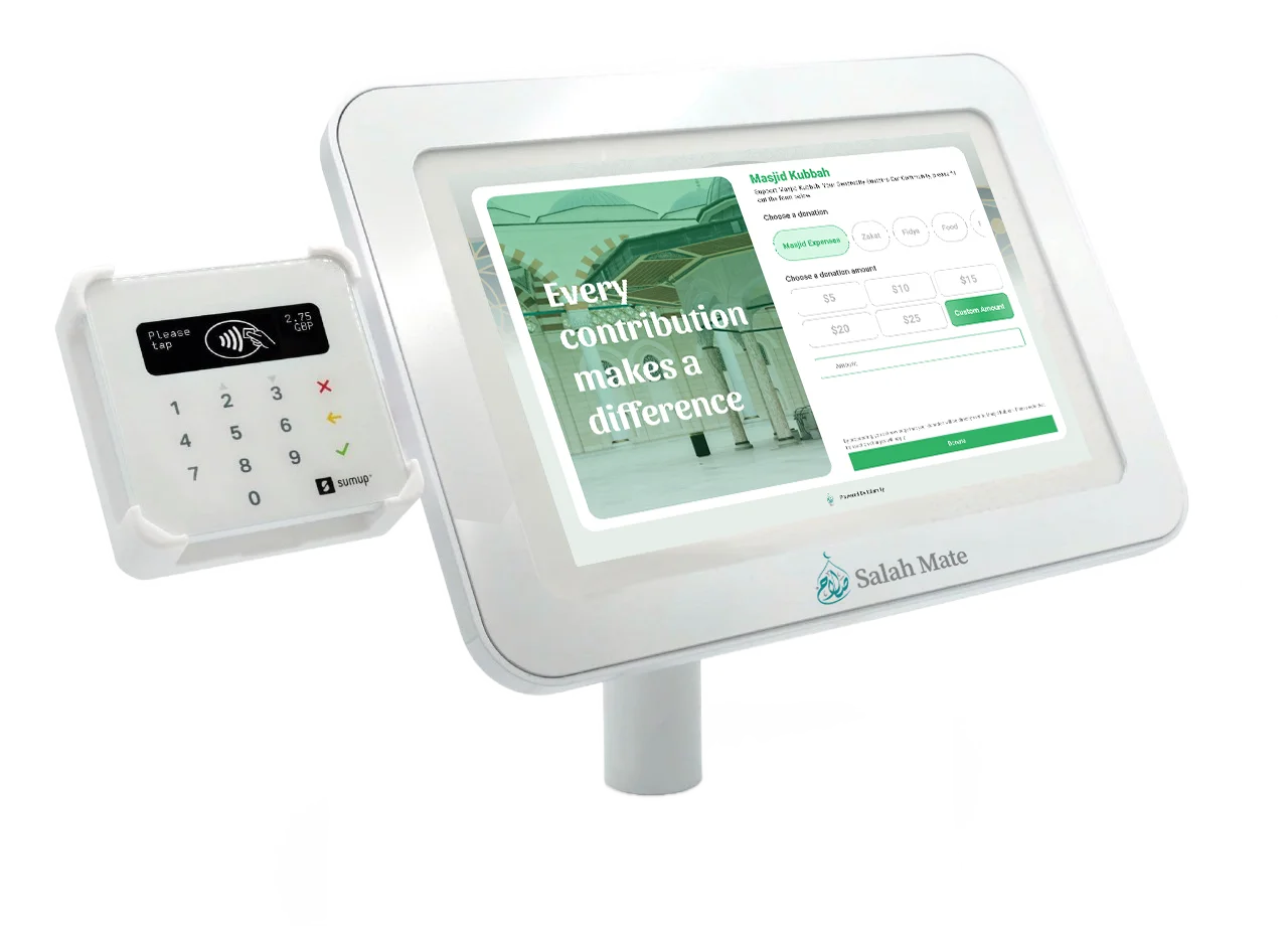 Free mosque donation kiosk with contactless payment – Salah Mate